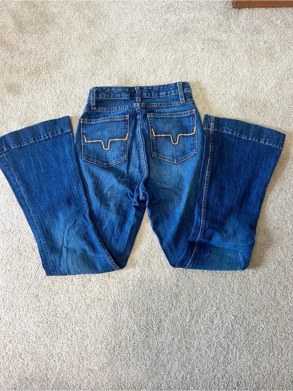 Kimes Ranch Women's Blue Boot Cut Jeans with Gold Stitching - Picture 2 of 6